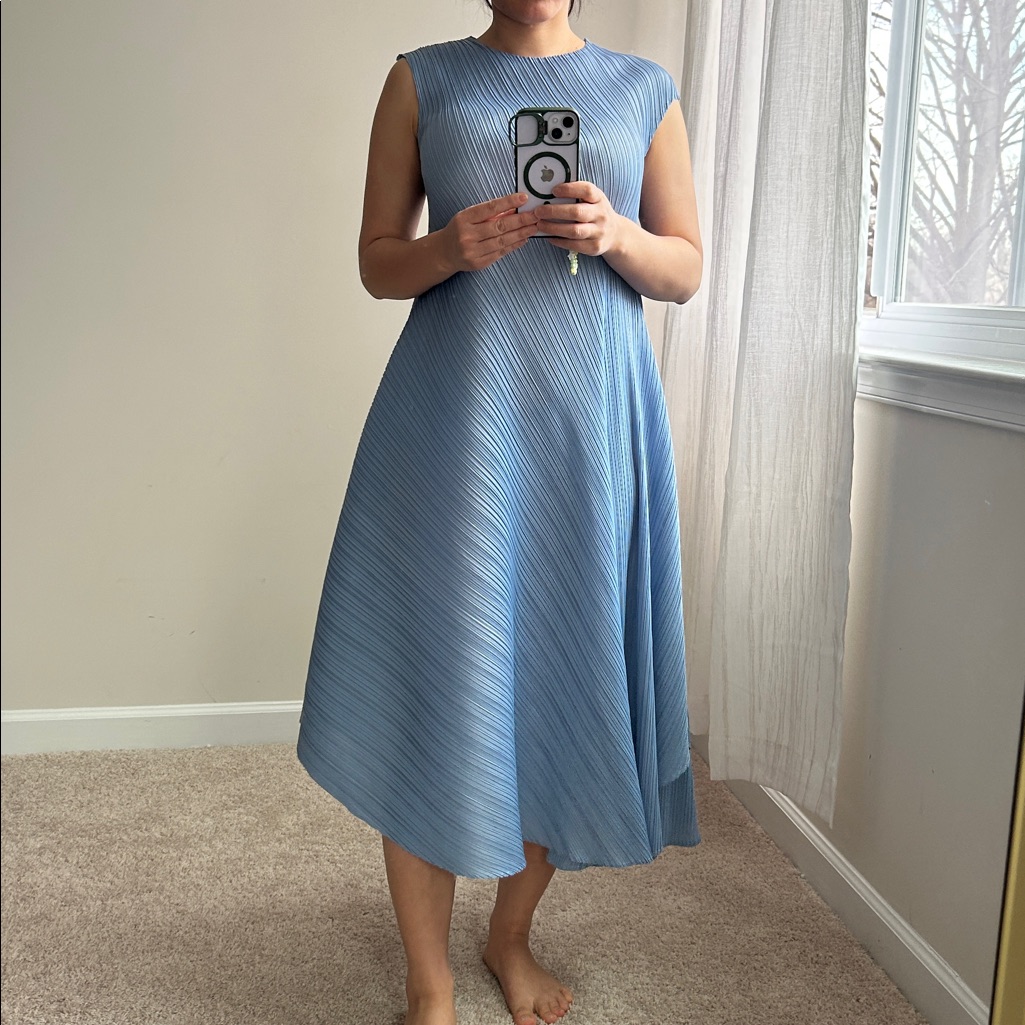 Pleated Unbalanced Dress S